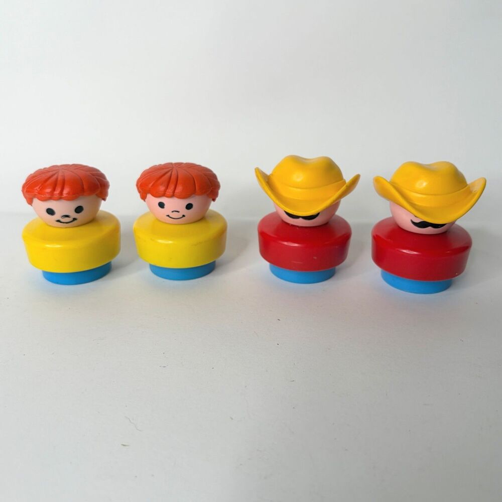 Fisher Price Chunky Little People Farm Cowboy Farmer Girl Figure 1990 Mexico